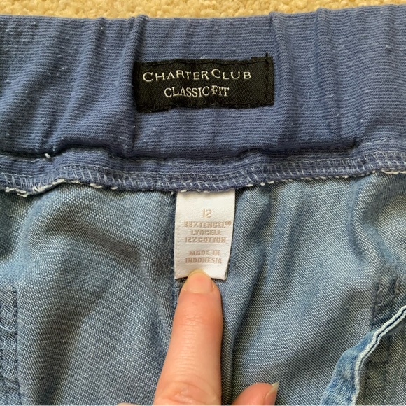 Charter Club denim suit with safari jacket and drawstring pants - Picture 6 of 13